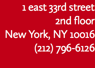 1 east 33rd street
2nd floor
New York, NY 10016
(212) 796-6126
