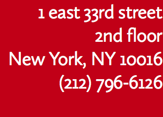 1 east 33rd street
2nd floor
New York, NY 10016
(212) 796-6126
